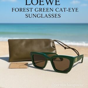 Loewe LW40145I 98E Forest Green Cat-Eye Sunglasses